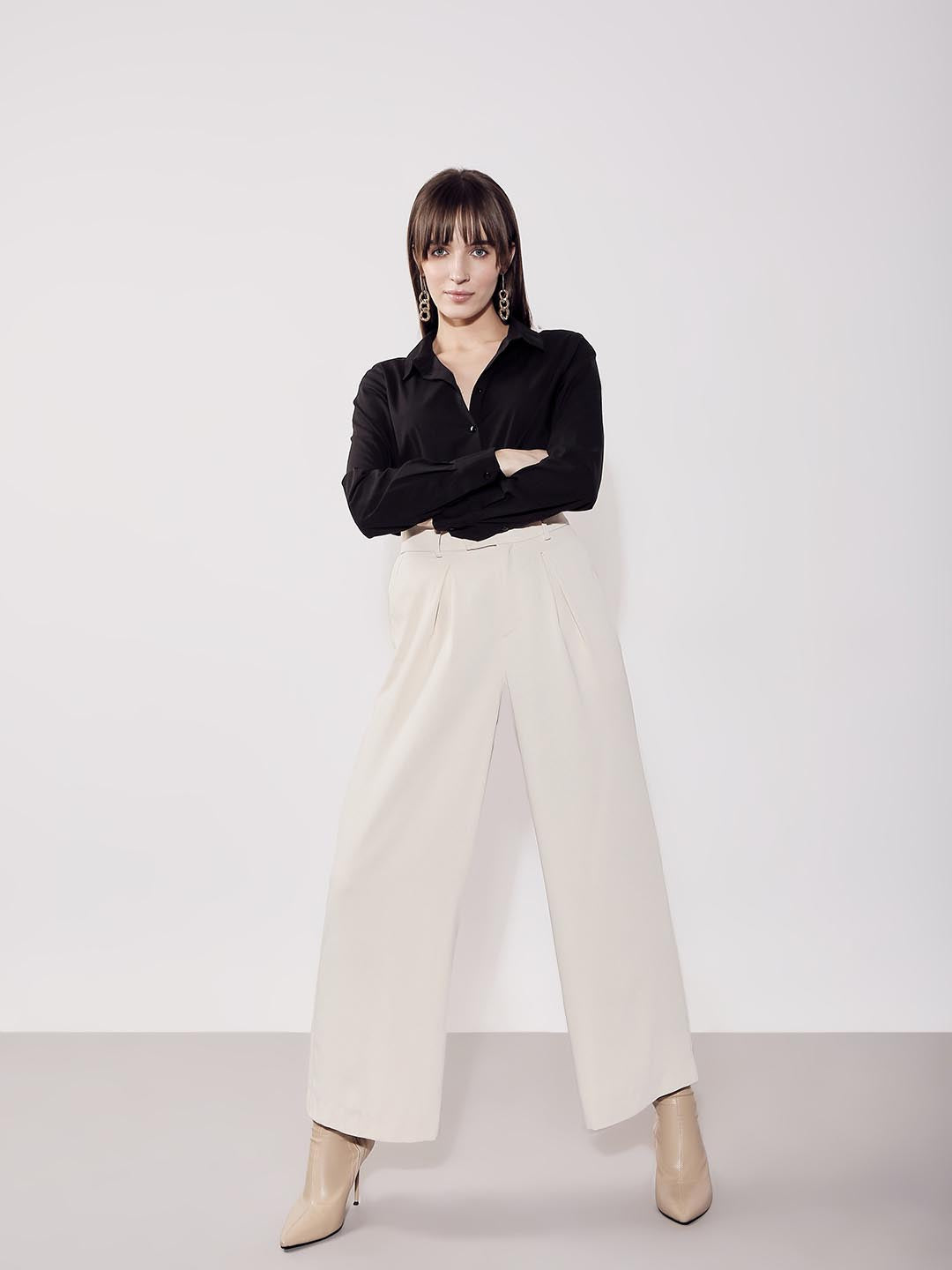 Vero Moda Beige High Rise Pants