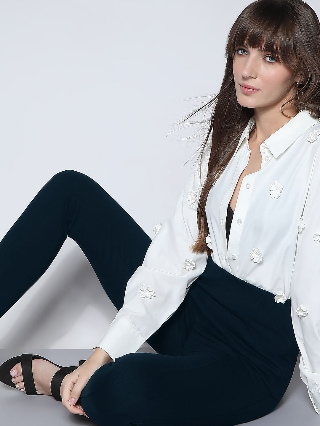 Navy Blue High Rise Fitted Jeggings