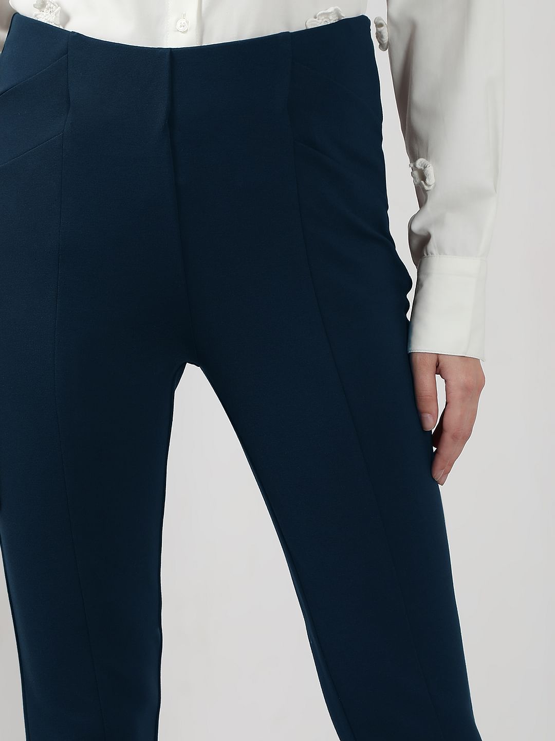 Navy Blue High Rise Fitted Jeggings