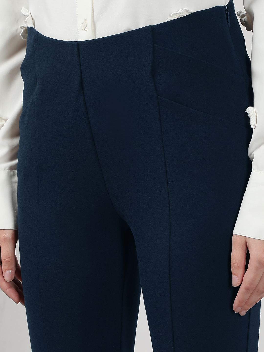 Navy Blue High Rise Fitted Jeggings