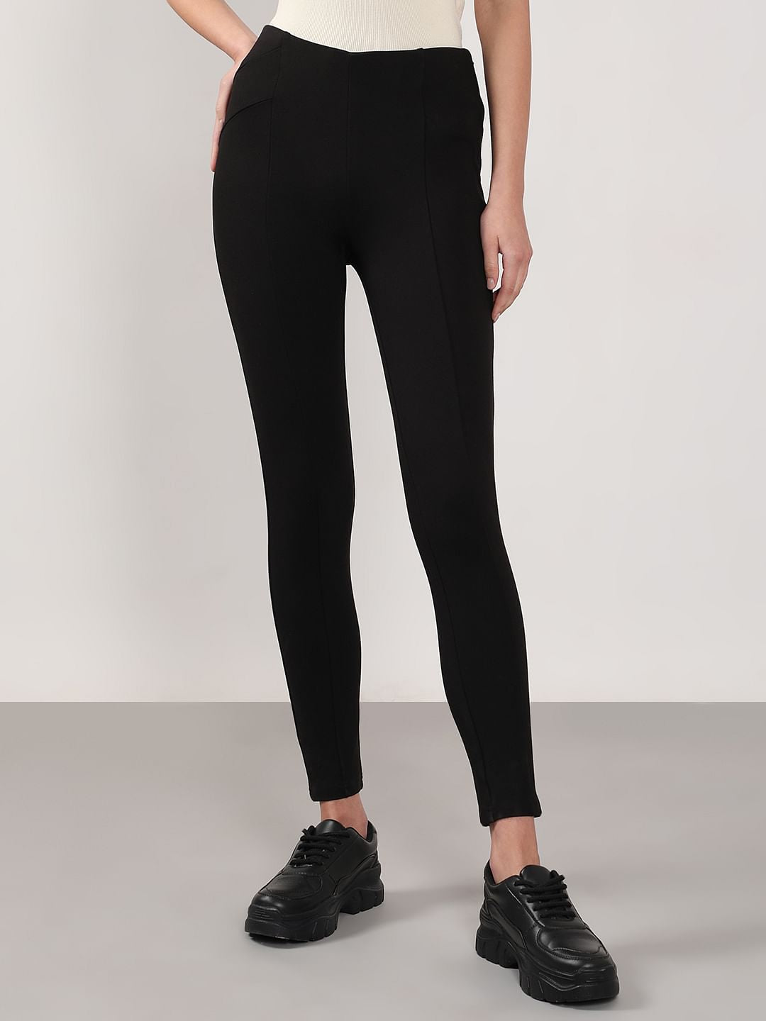 Black High Rise Skinny Jeggings