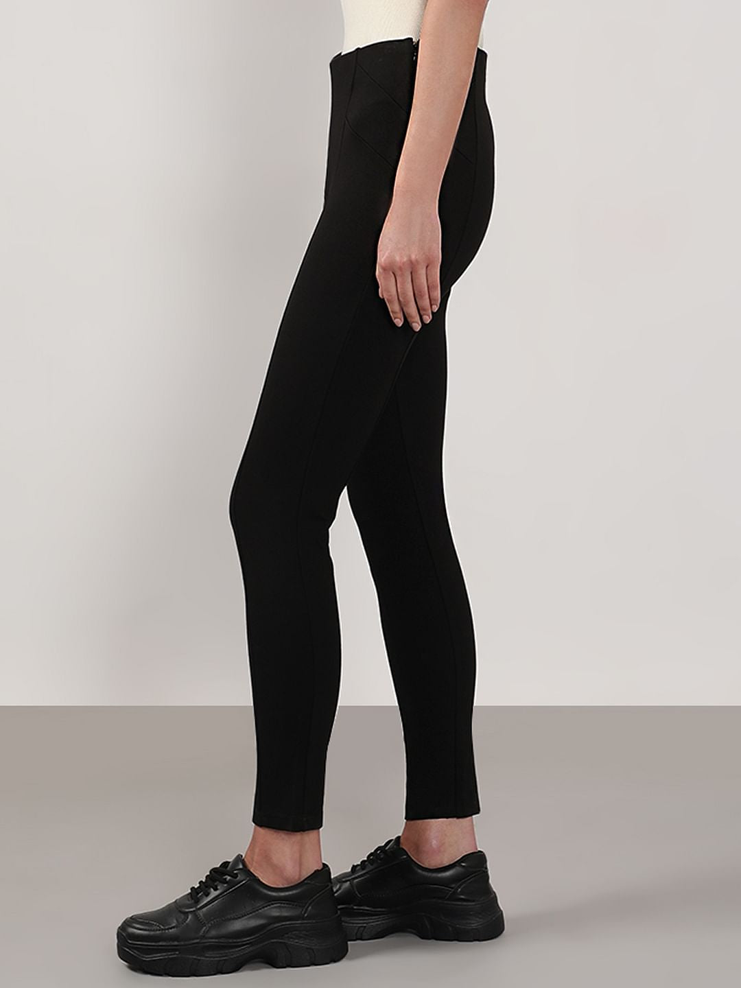 Black High Rise Skinny Jeggings