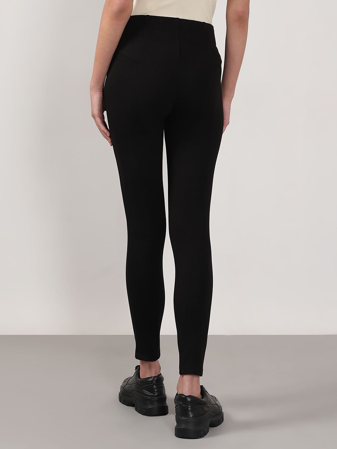 Black High Rise Skinny Jeggings