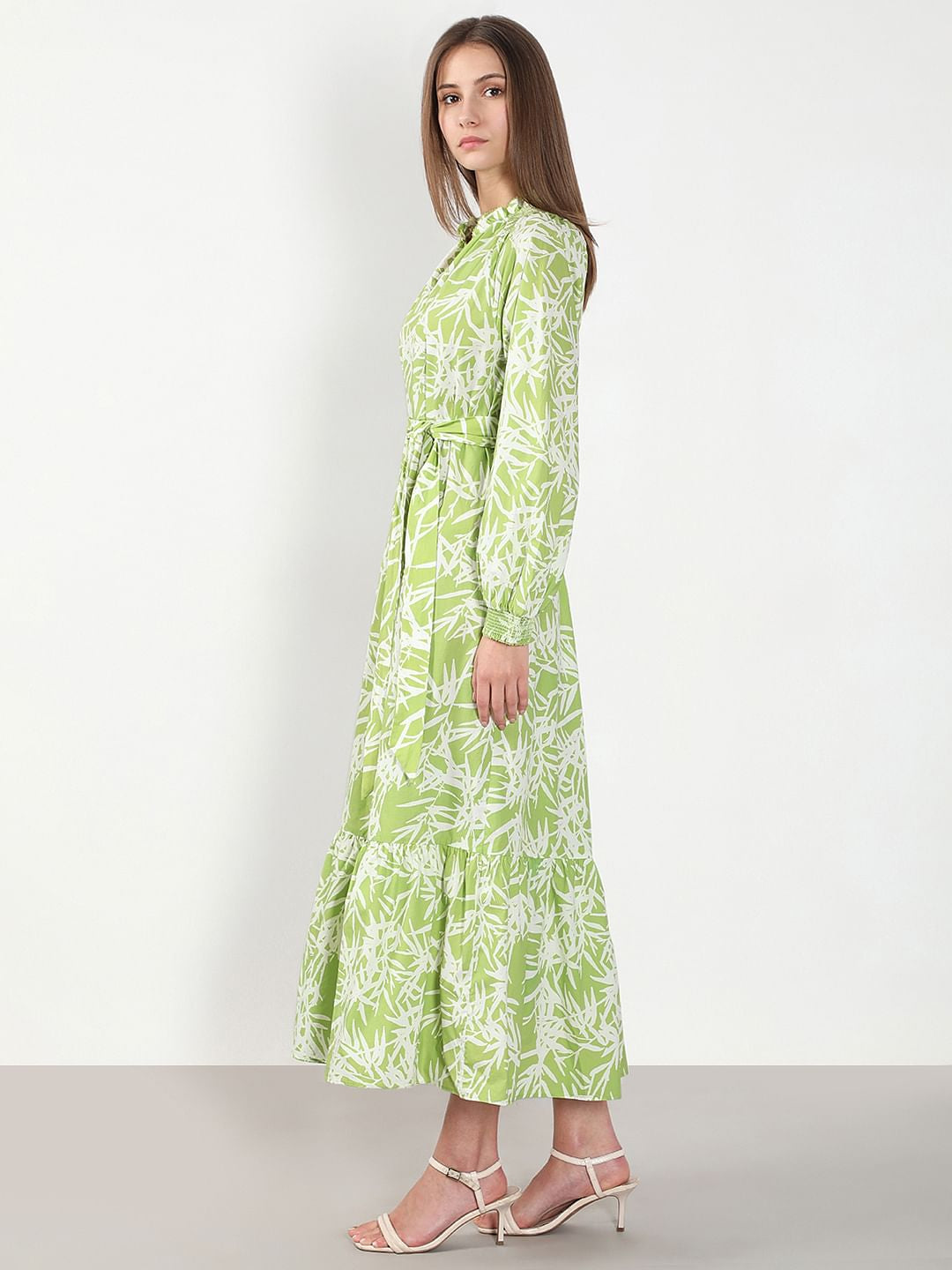 Green Printed Maxi Dress