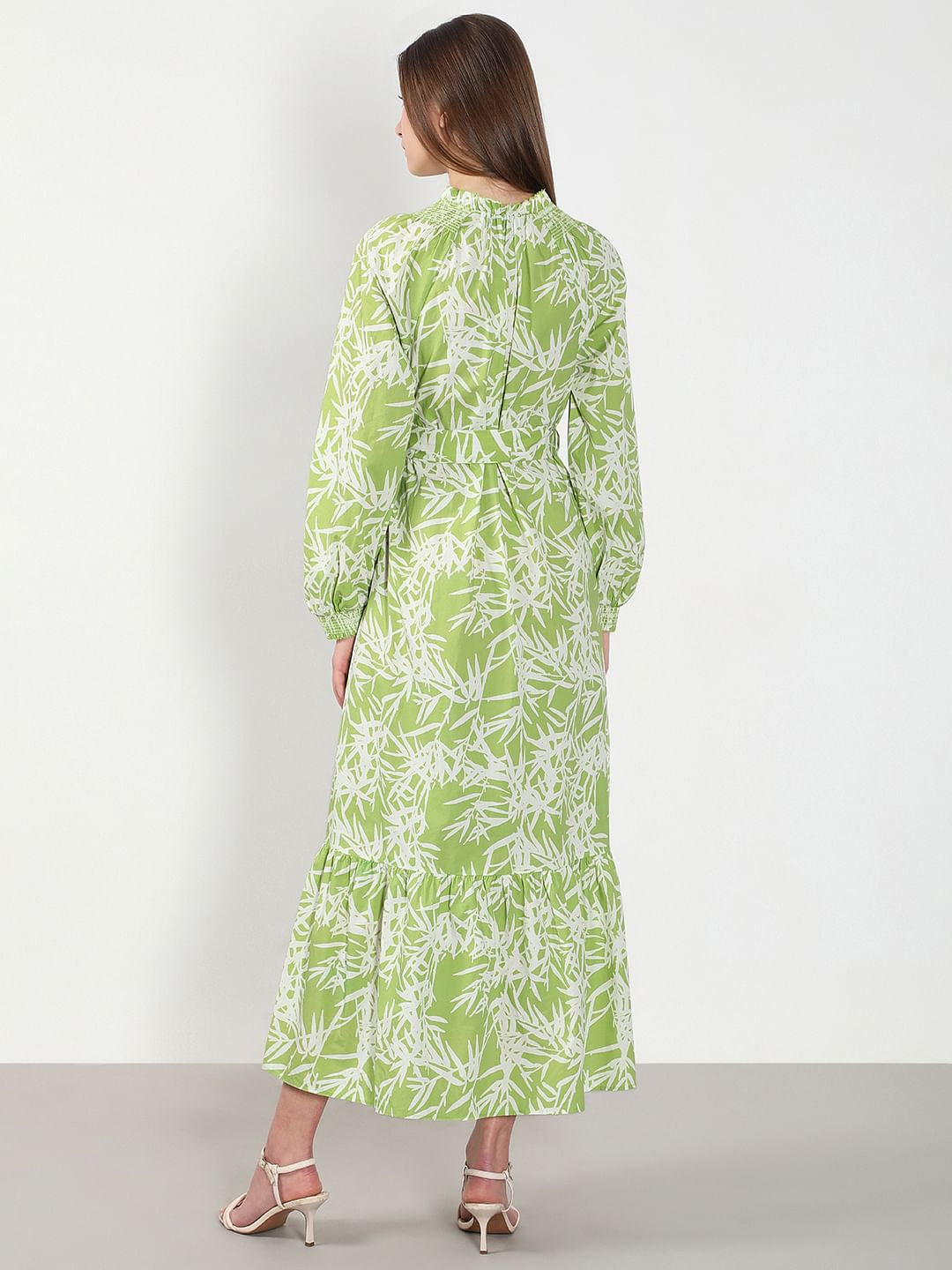 Green Printed Maxi Dress