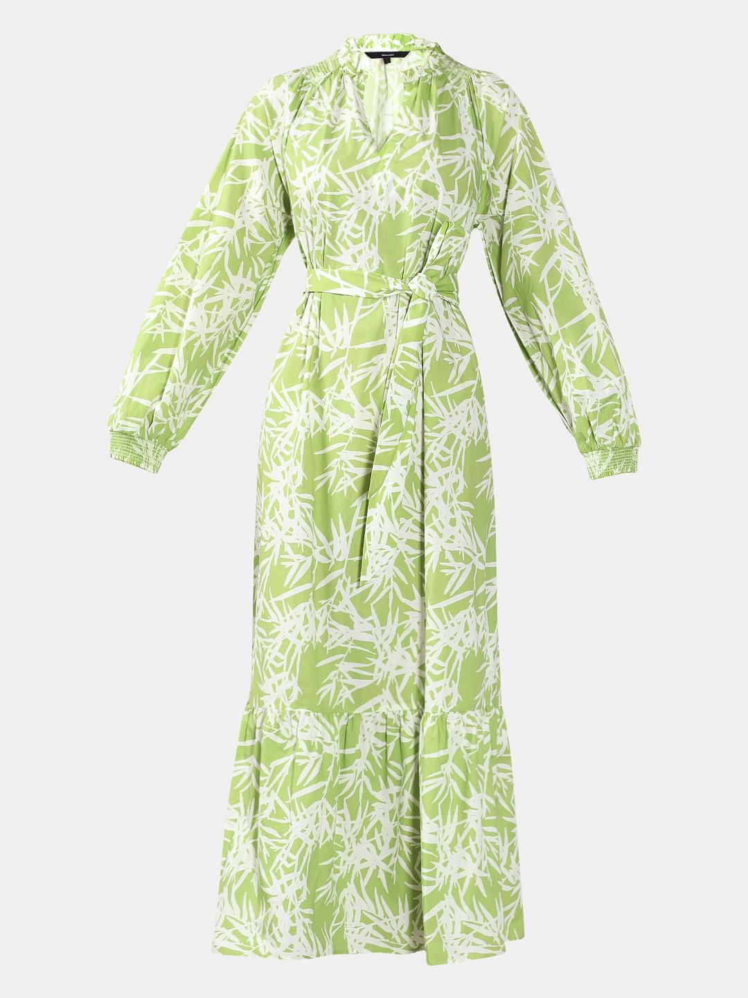 Green Printed Maxi Dress