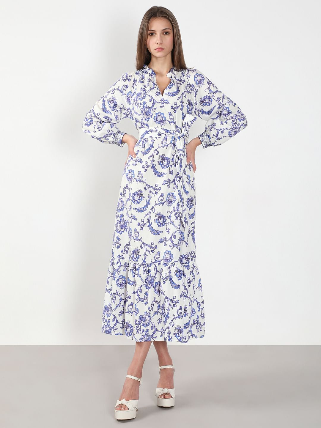 White Printed Maxi Dress