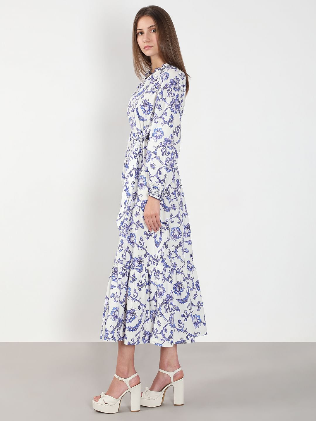 White Printed Maxi Dress