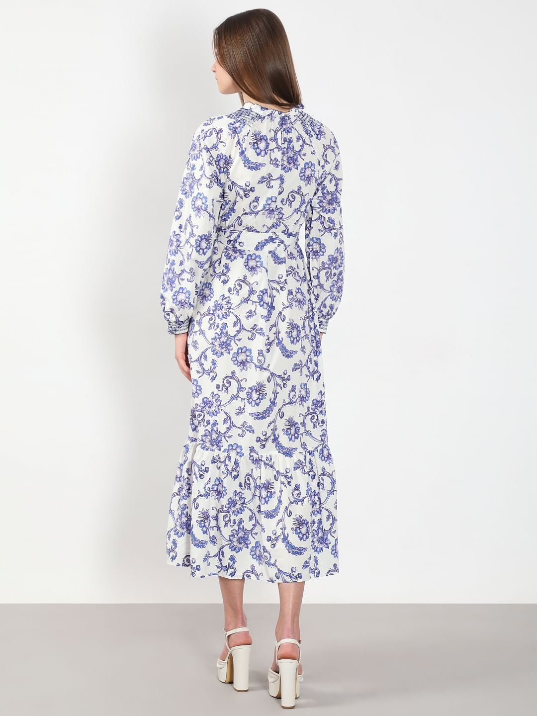 White Printed Maxi Dress