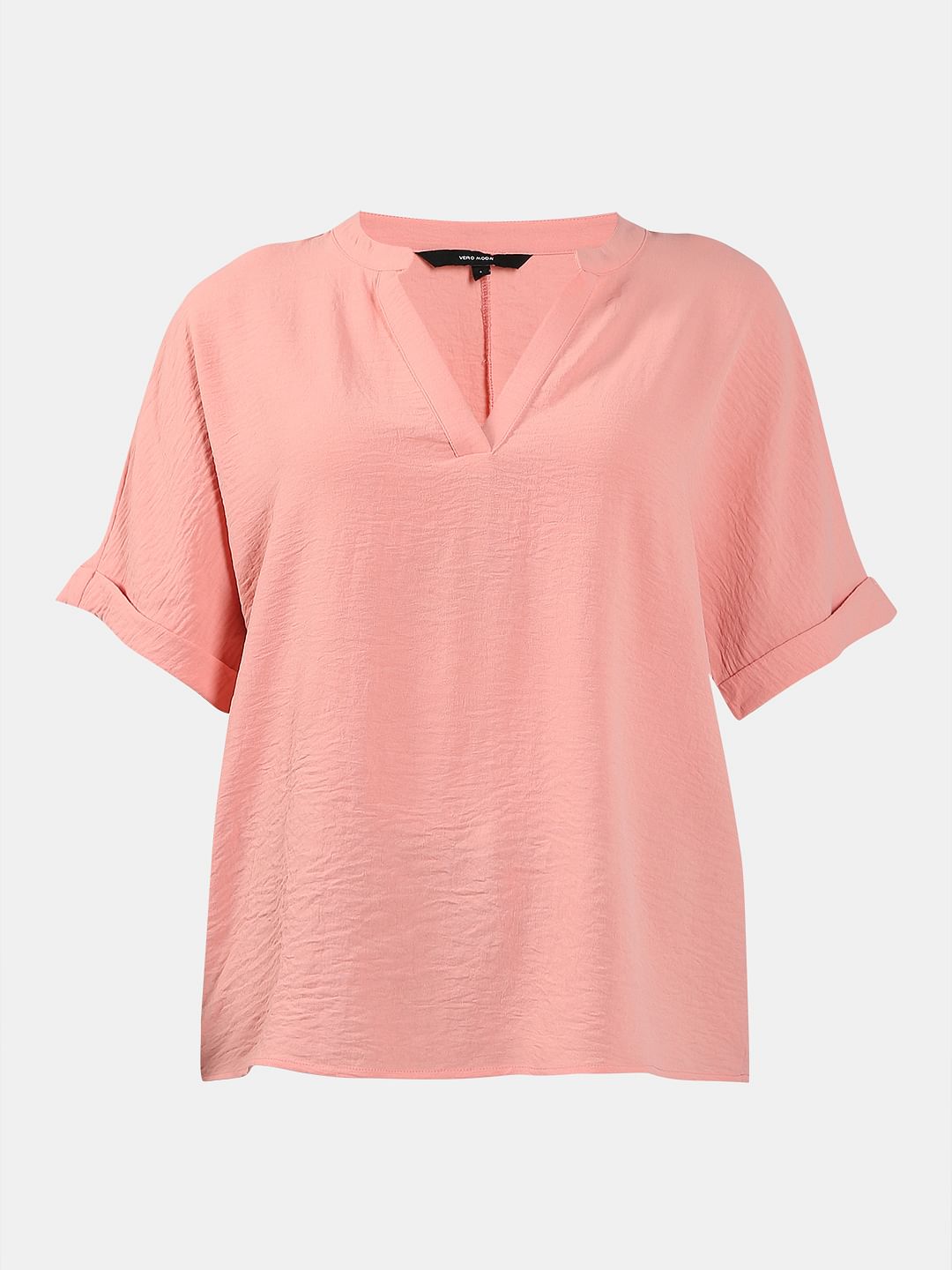 Light Pink V Neck Top