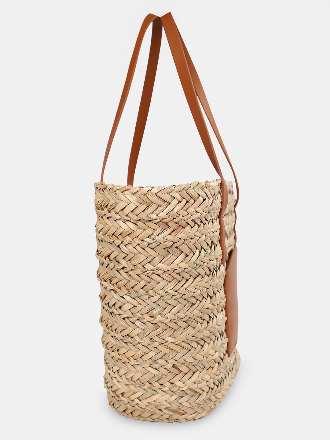 Beige Jute Tote Bag
