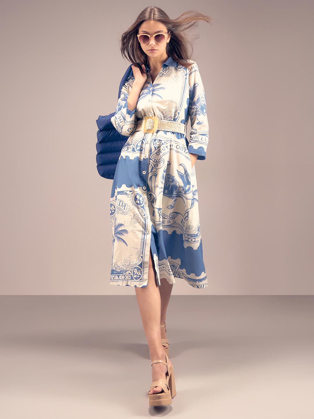 Vero Moda White Printed Shirt Dress