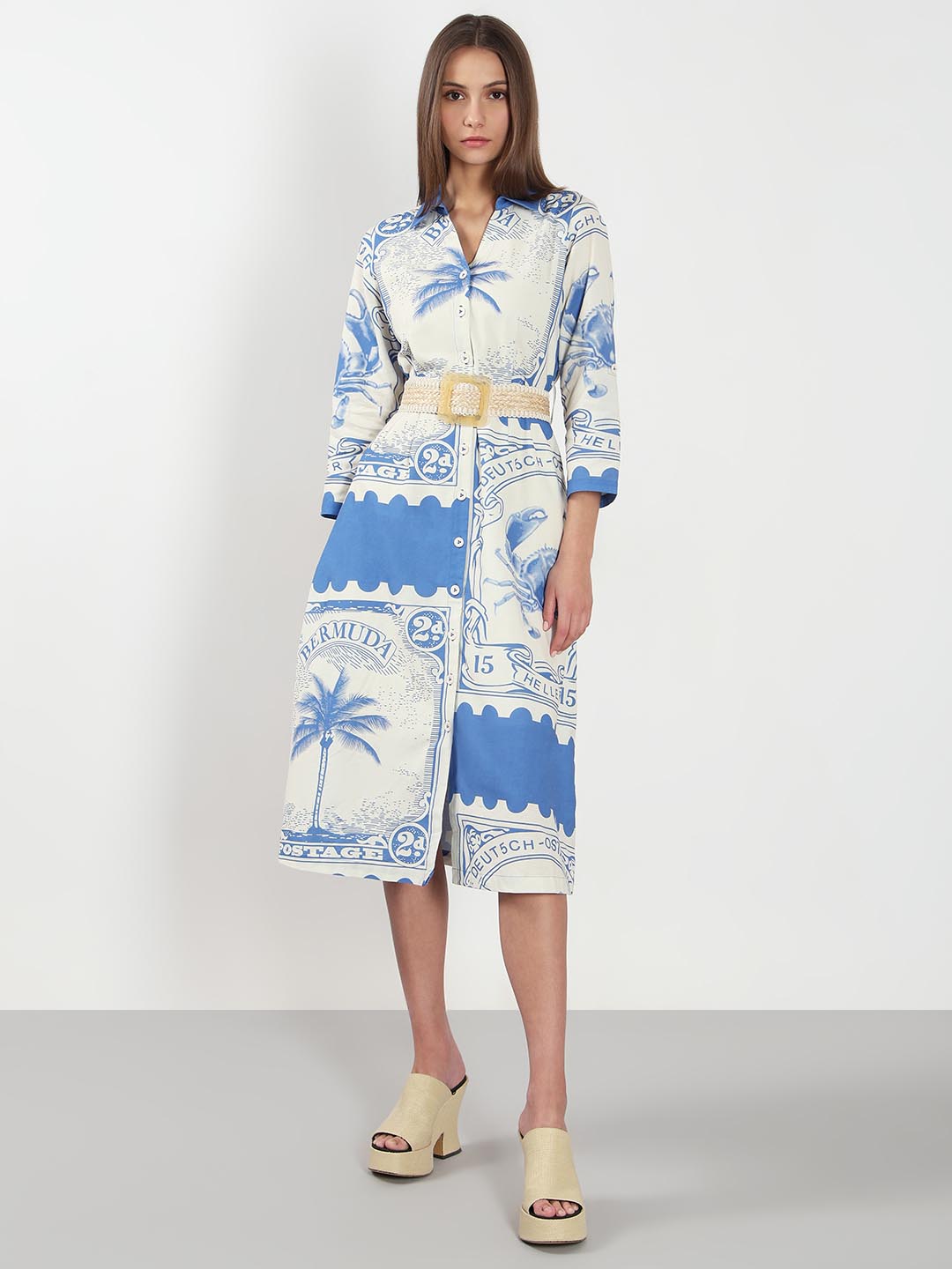 Vero Moda White Printed Shirt Dress
