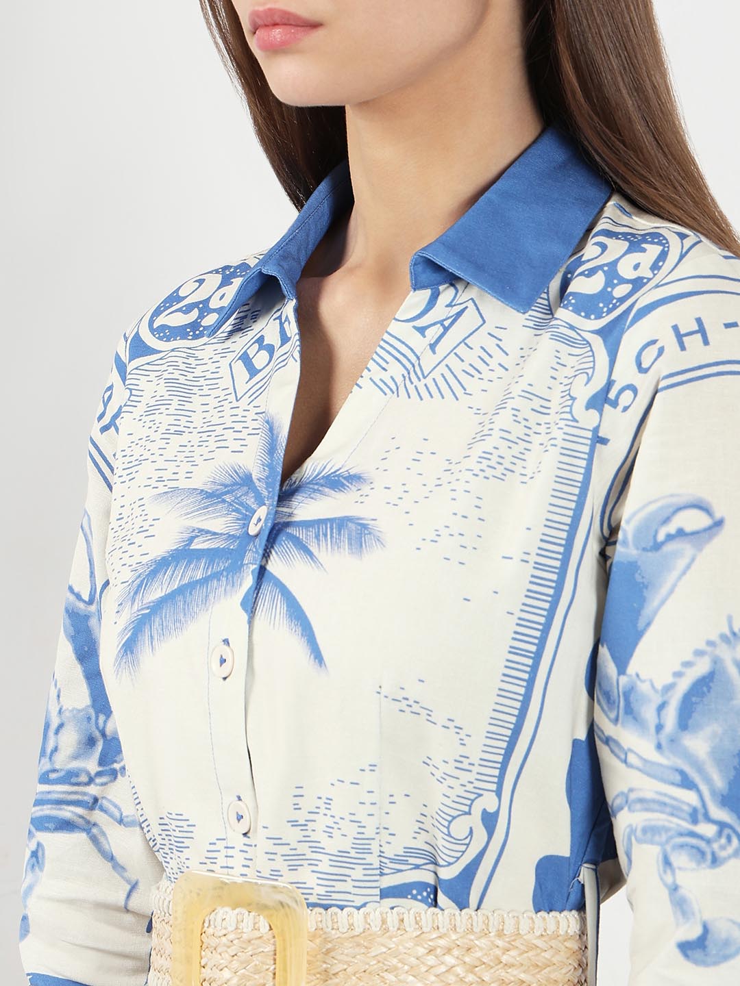 Vero Moda White Printed Shirt Dress