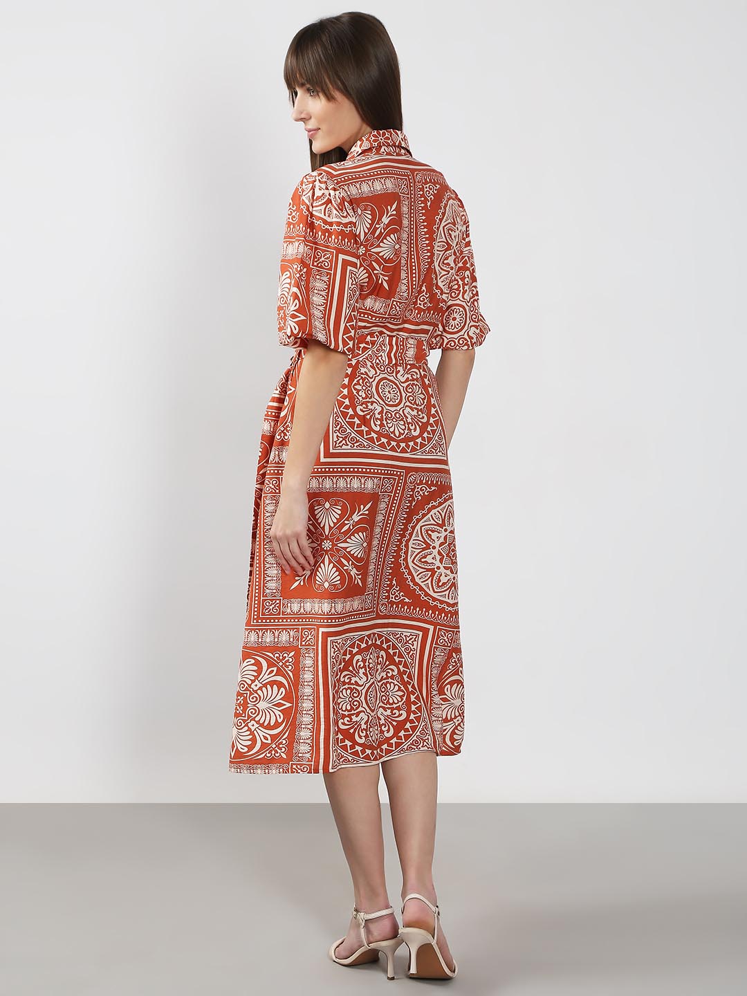 Vero Moda Rust Printed Shirt Dress