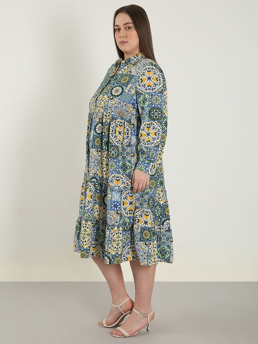 Curve Multi-Colour Printed Shirt Dress