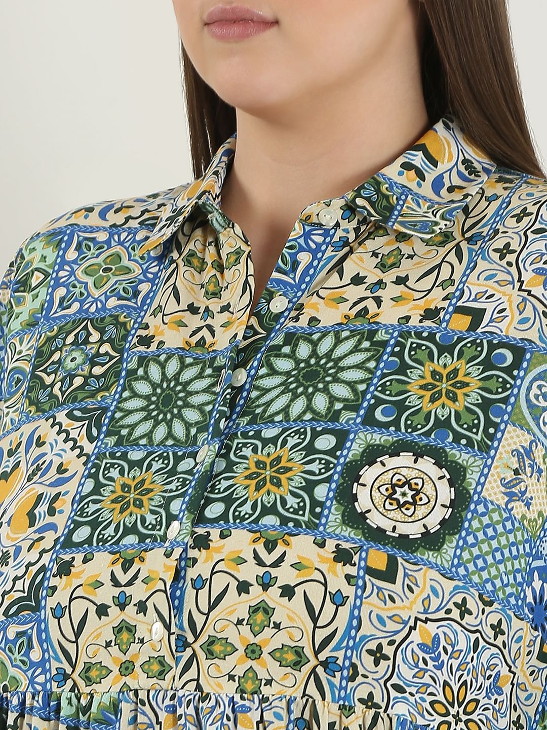 Curve Multi-Colour Printed Shirt Dress