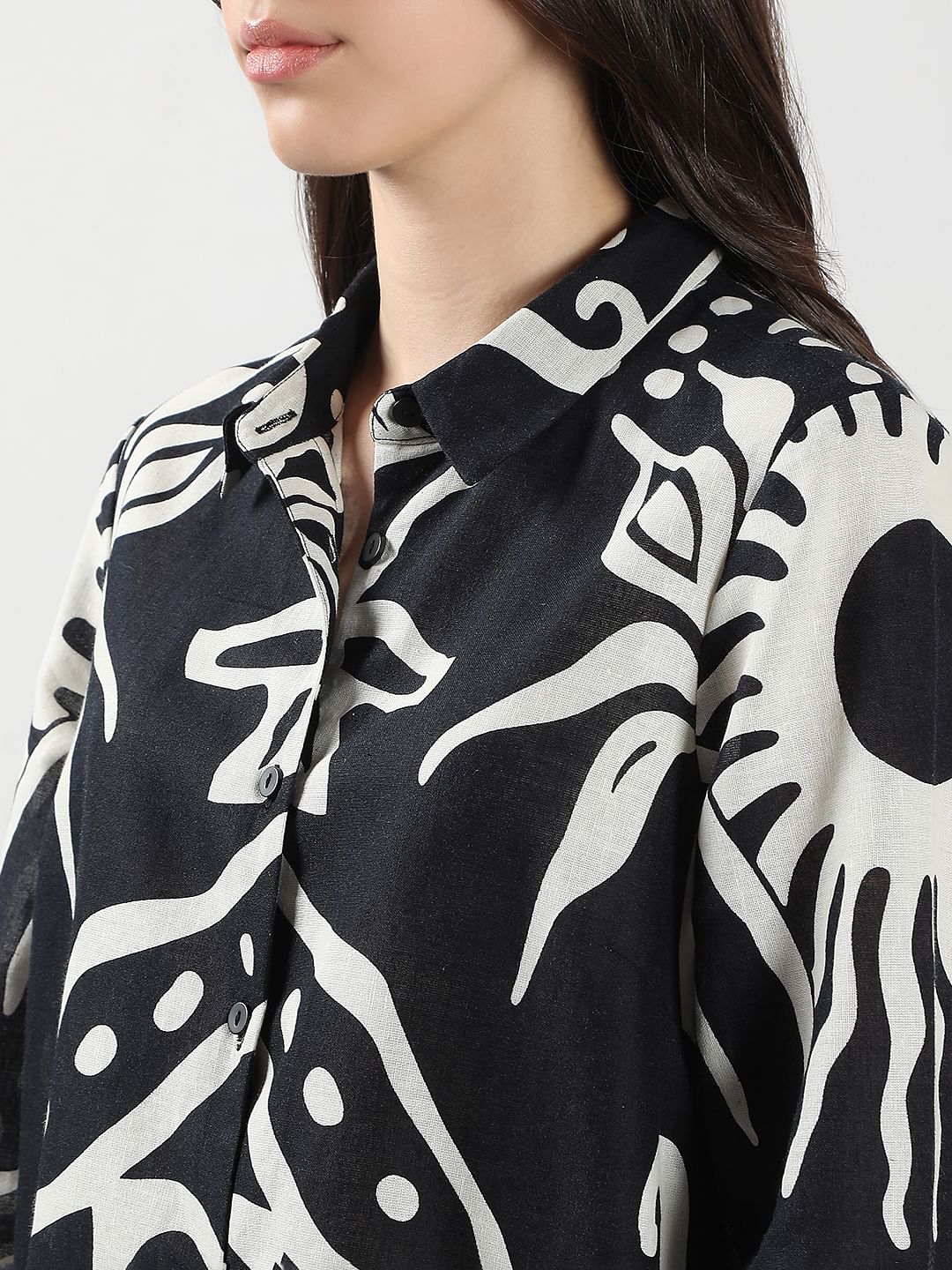 Black & White Printed Shirt