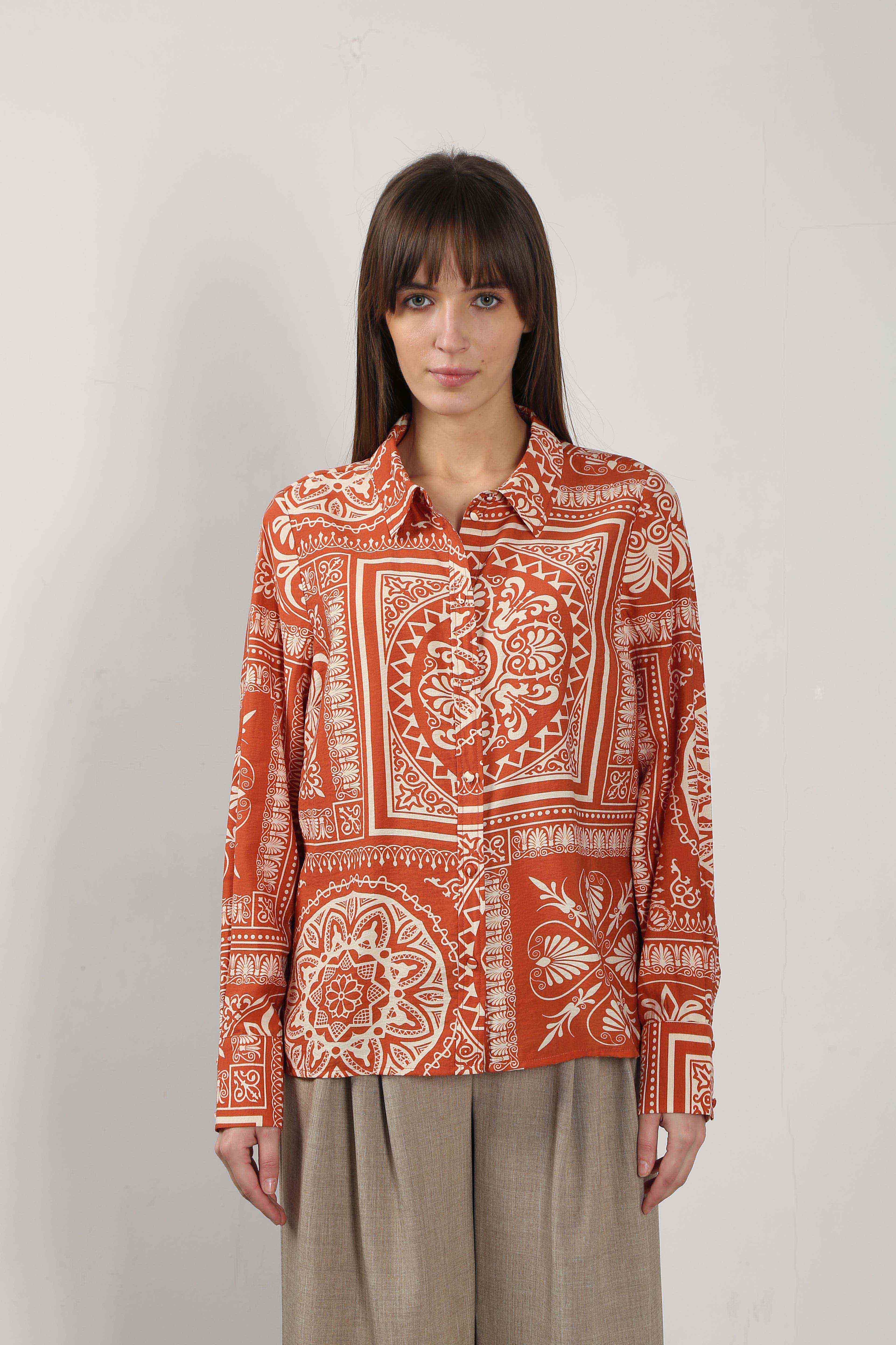 Vero Moda Rust Printed Shirt Dress