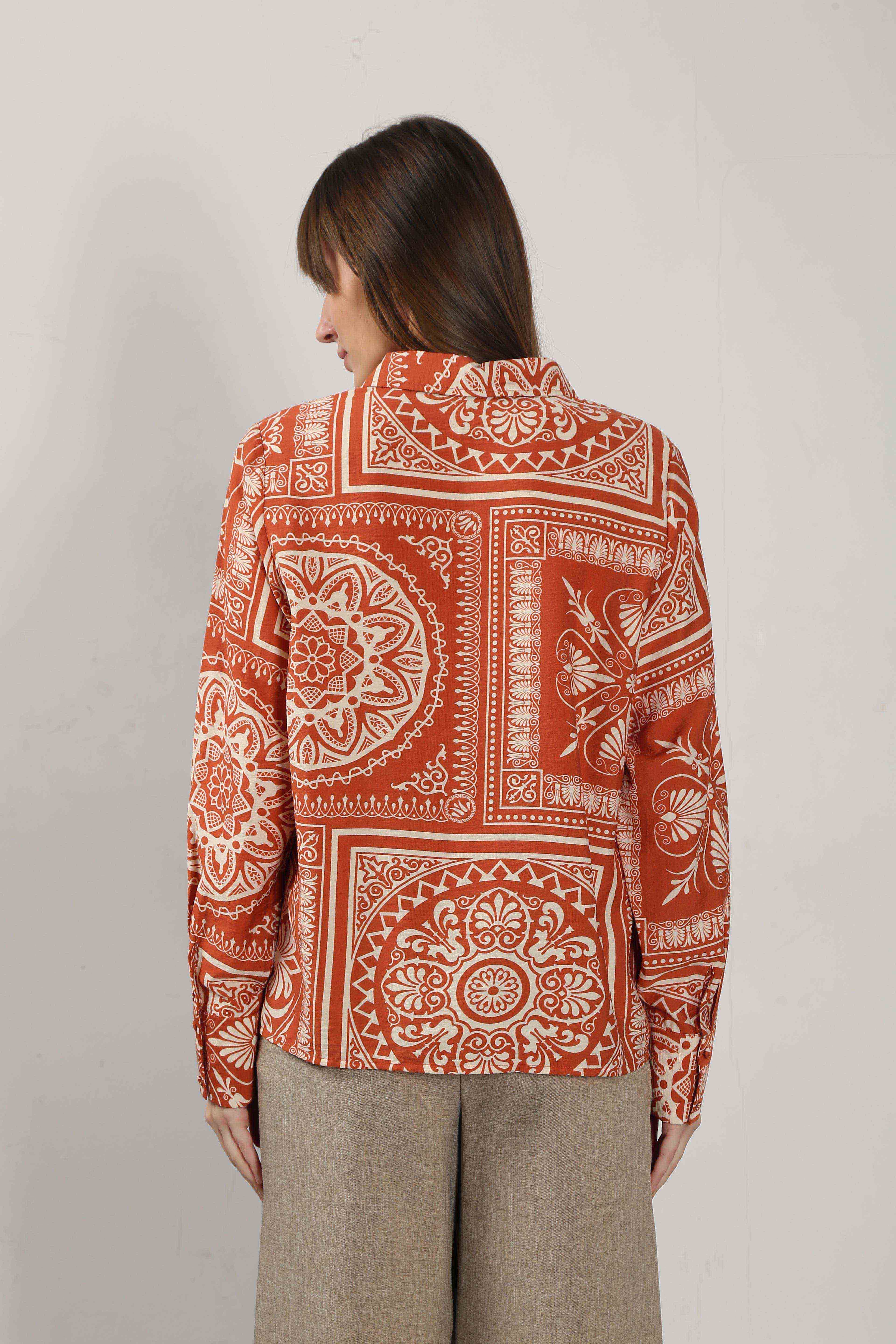 Vero Moda Rust Printed Shirt Dress