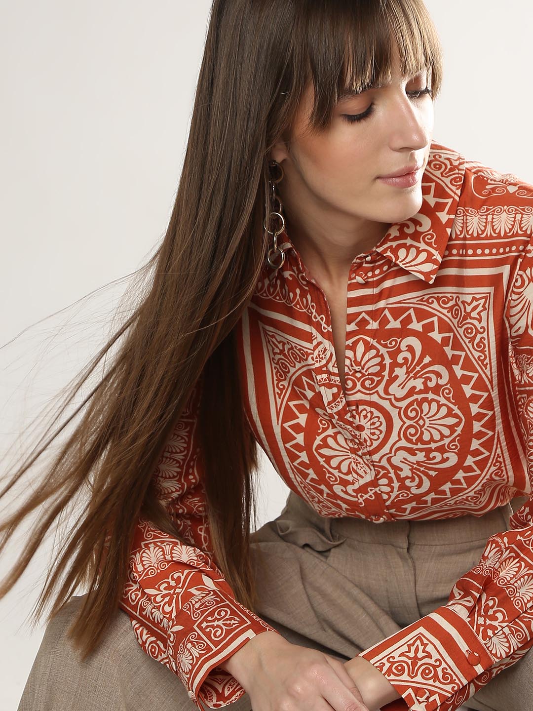 Vero Moda Rust Printed Shirt Dress