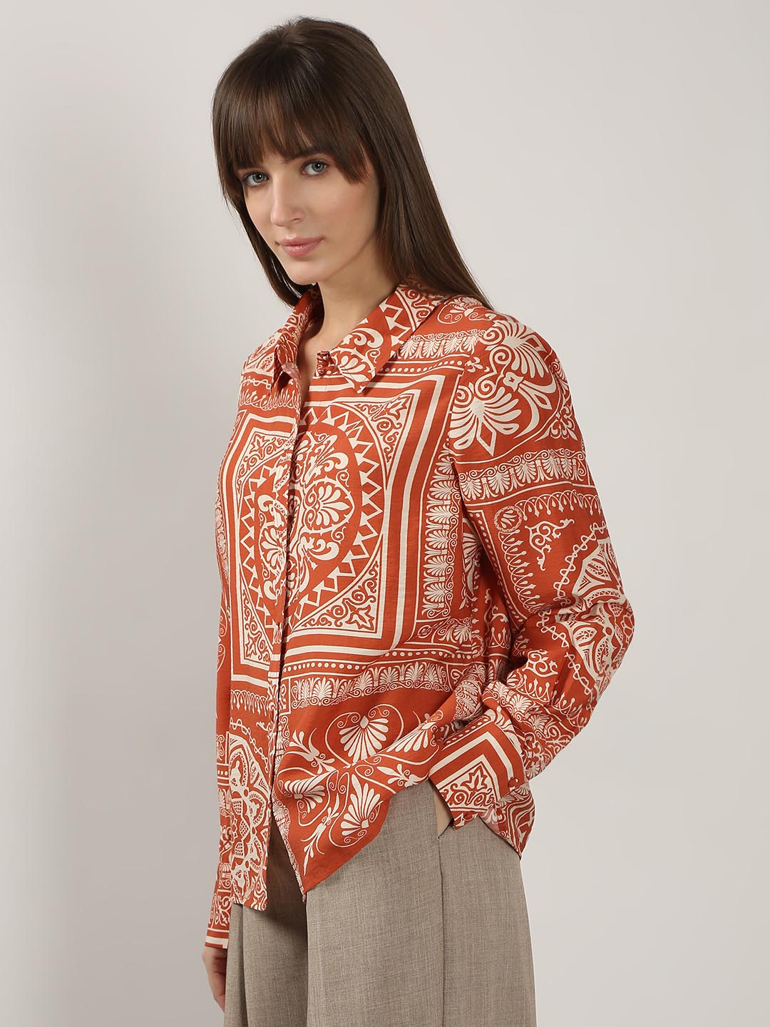 Vero Moda Rust Printed Shirt Dress