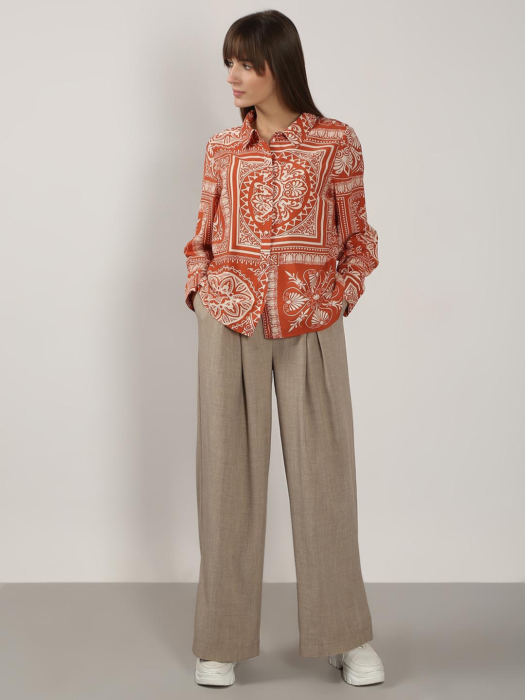 Vero Moda Rust Printed Shirt Dress