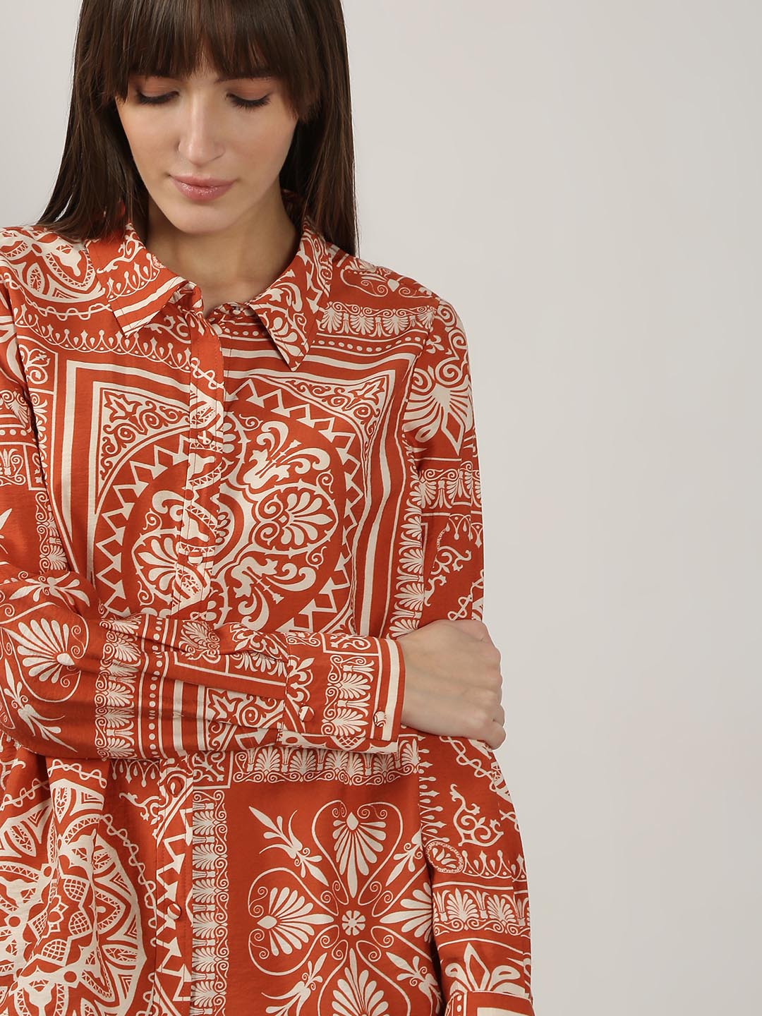 Vero Moda Rust Printed Shirt Dress