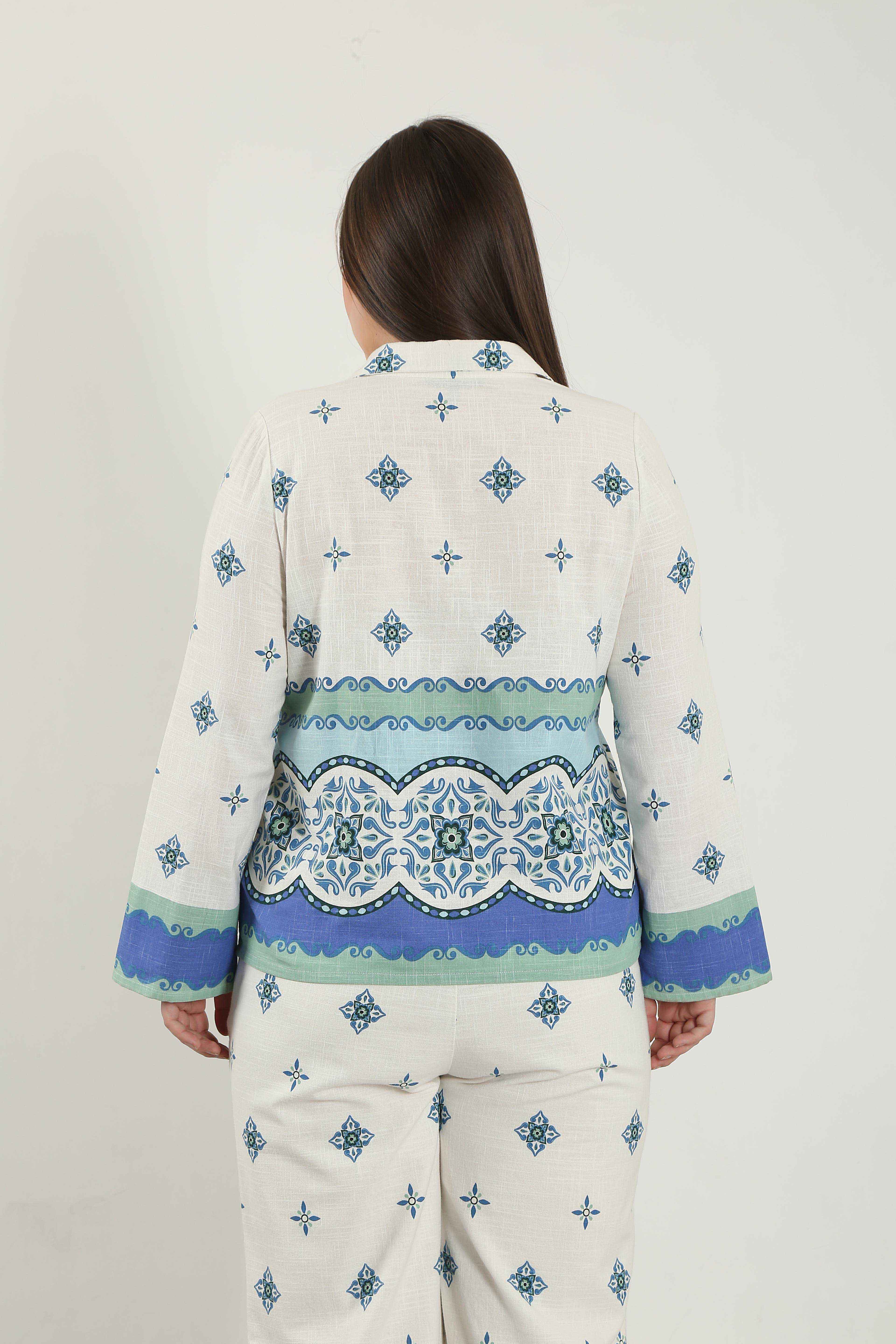 Vero Moda Curve White Printed Cotton Shirt