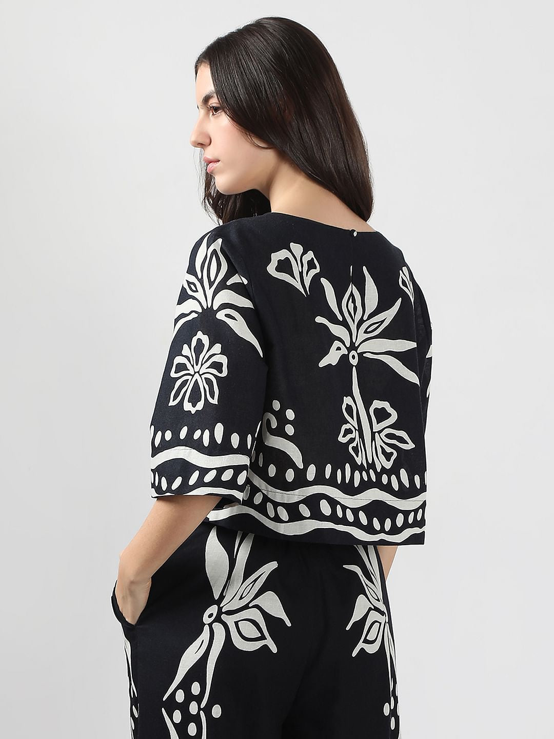 Black & White Printed Co-Ord Set Top