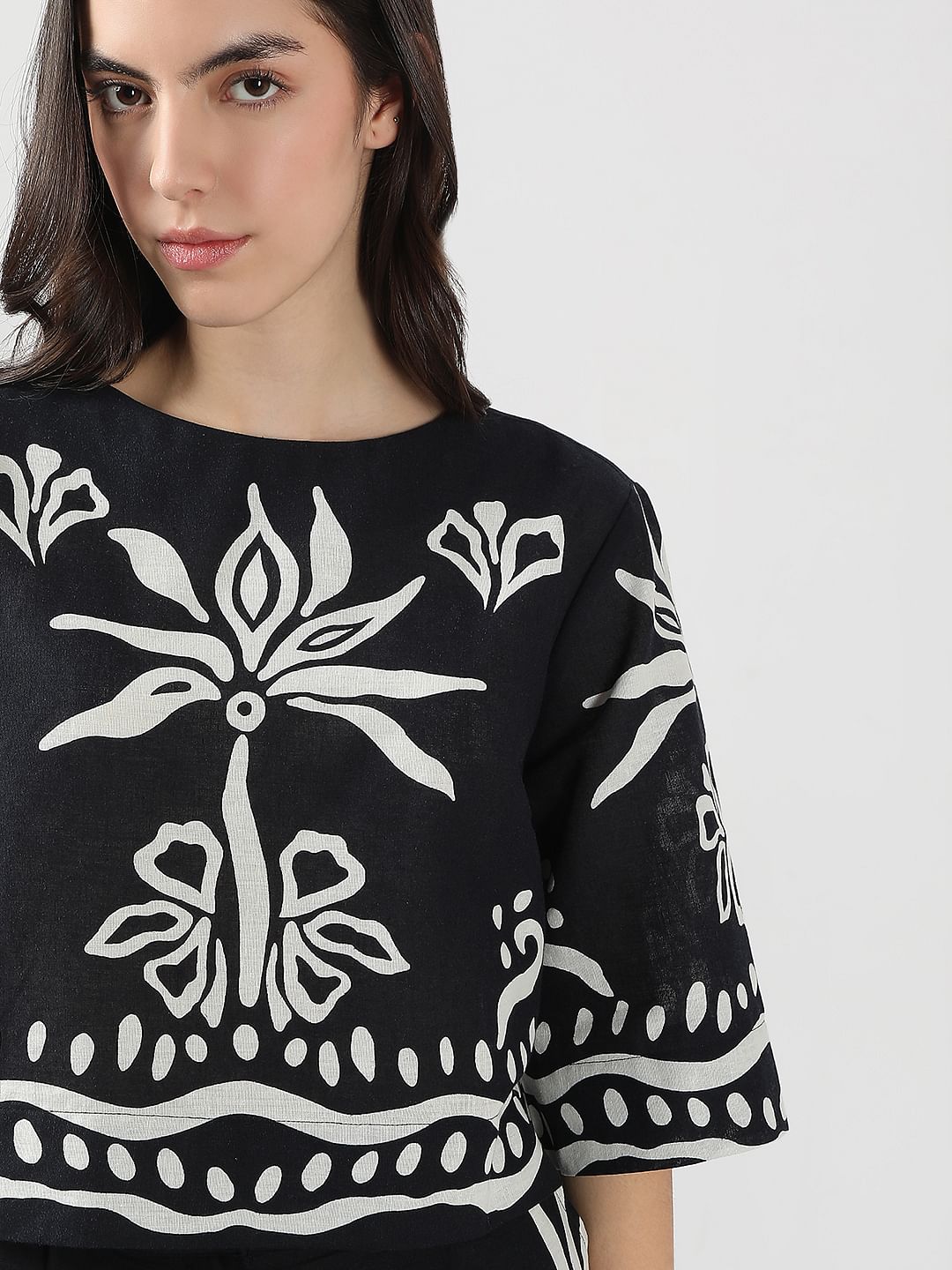 Black & White Printed Co-Ord Set Top