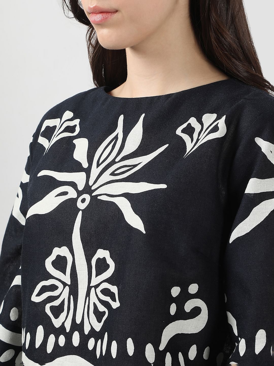 Black & White Printed Co-Ord Set Top