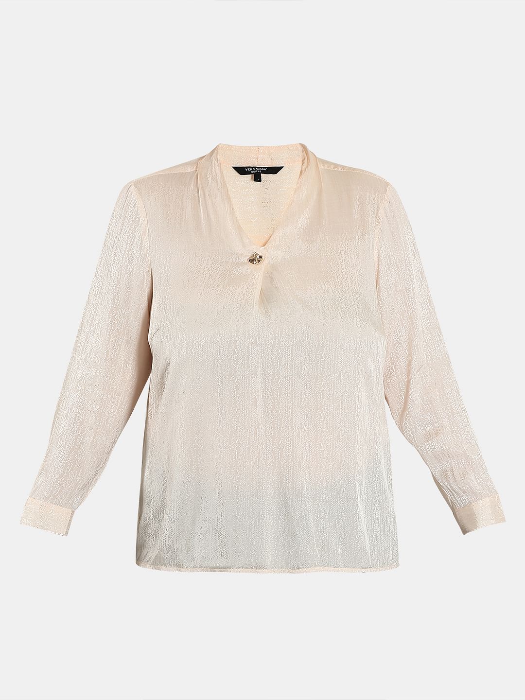 Curve Peach Pink Jacquard Top