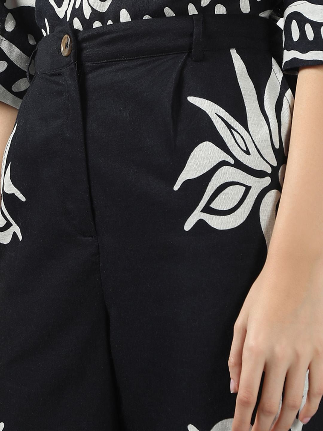 Black & White Printed Co-Ord Set Pants