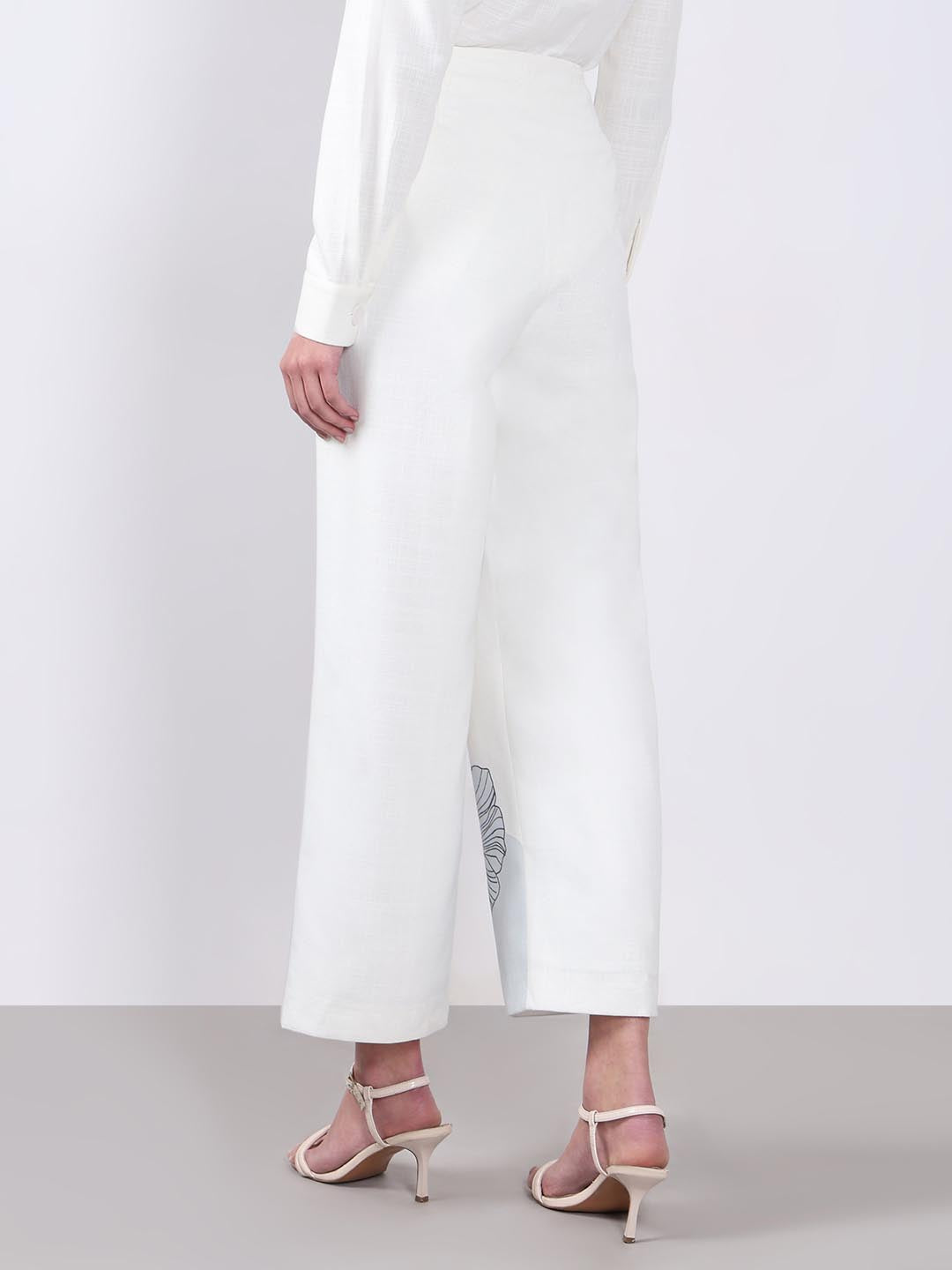 Vero Moda off-White High Rise Floral Pants