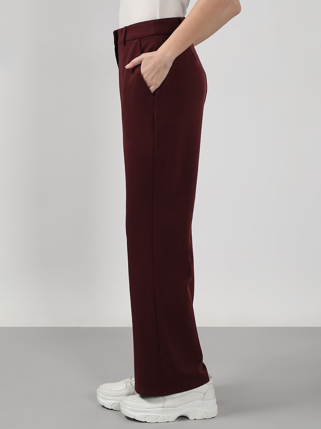 Burgundy Bootcut Pants