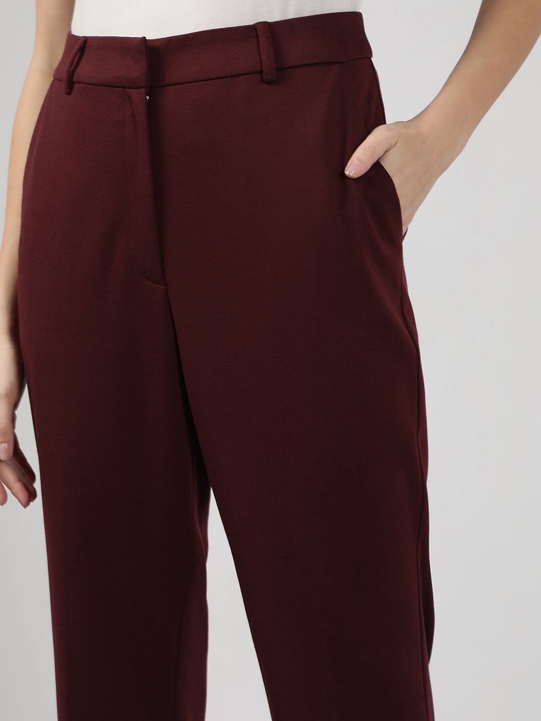 Burgundy Bootcut Pants