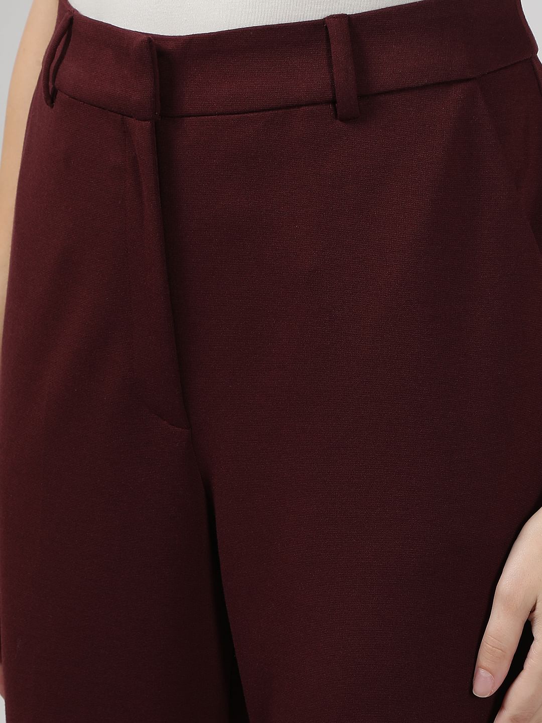 Burgundy Bootcut Pants