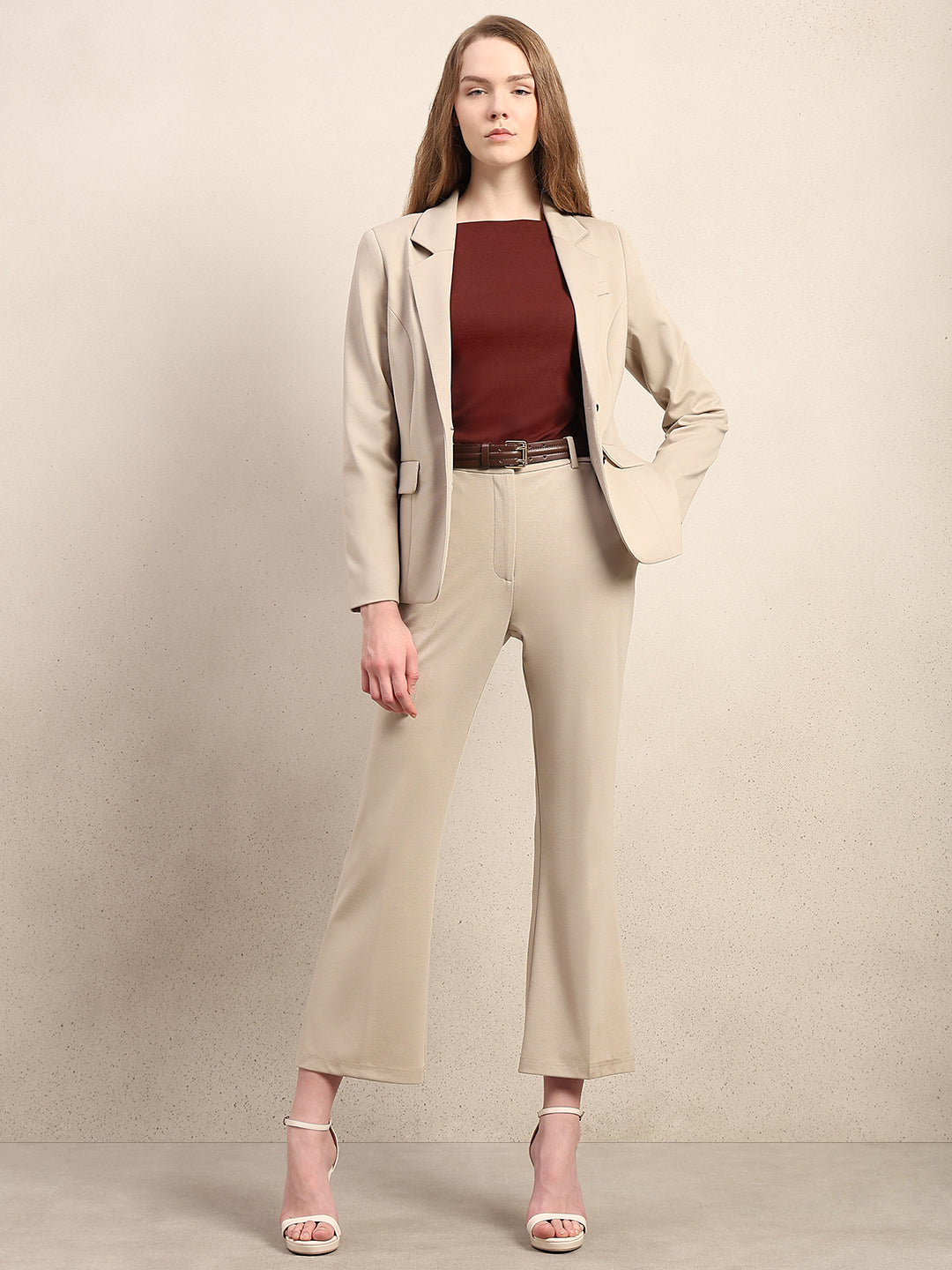 Cropped Bootcut Fit Pants