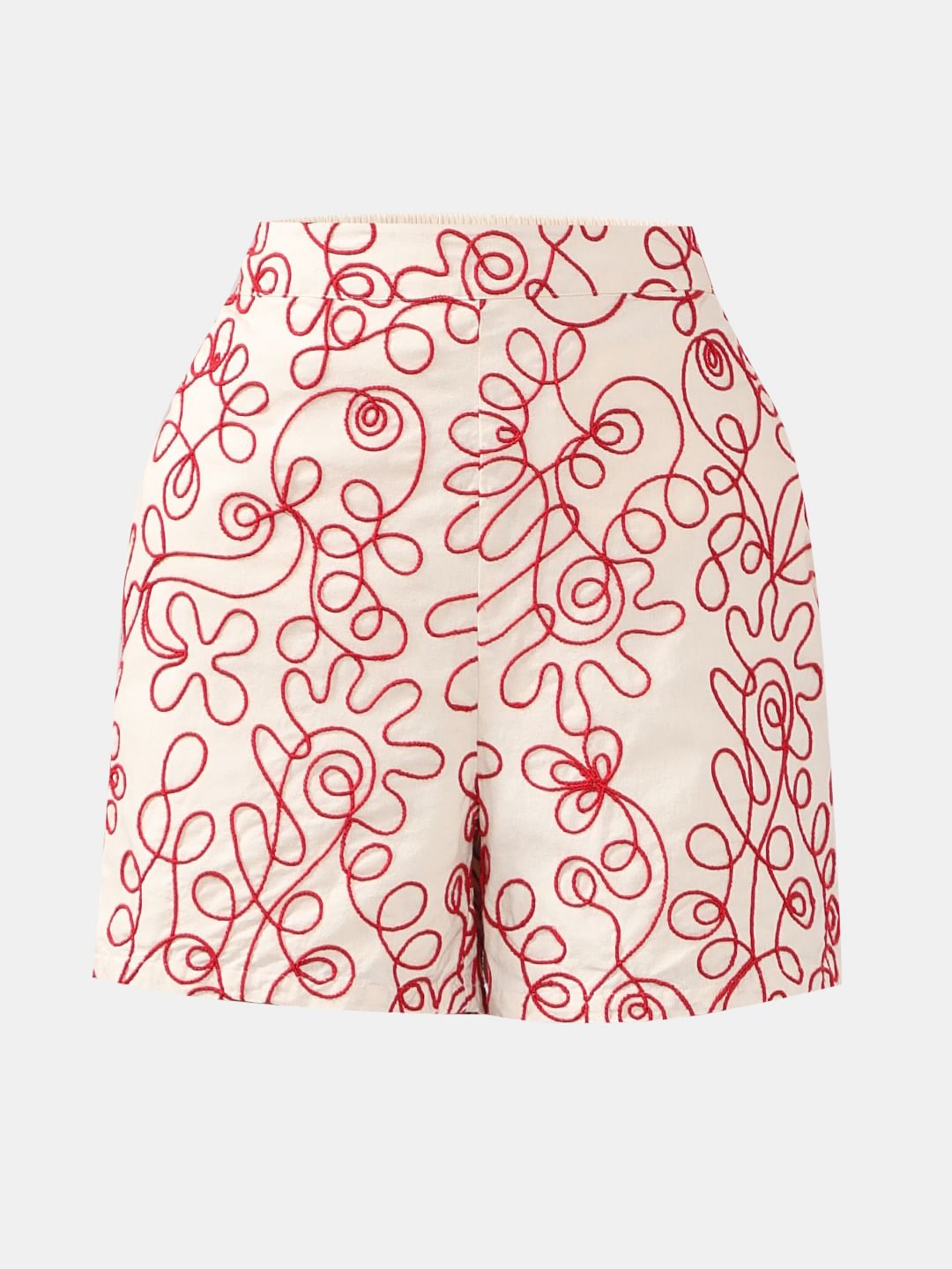 Ecru Cording Detail Co-Ord Set Shorts