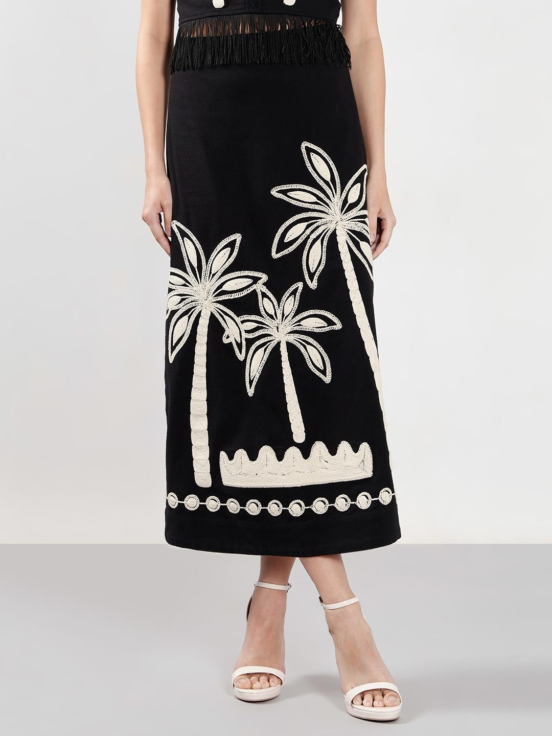 Vero Moda Black Embroidered Co-Ord Set Skirt