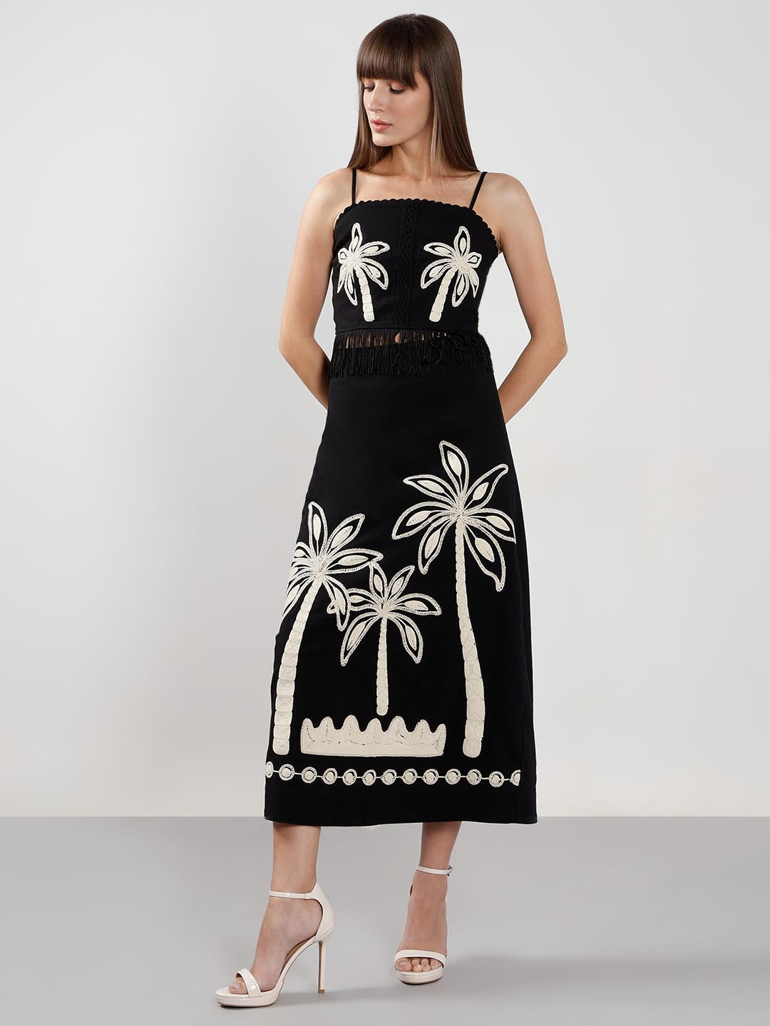 Vero Moda Black Embroidered Co-Ord Set Skirt