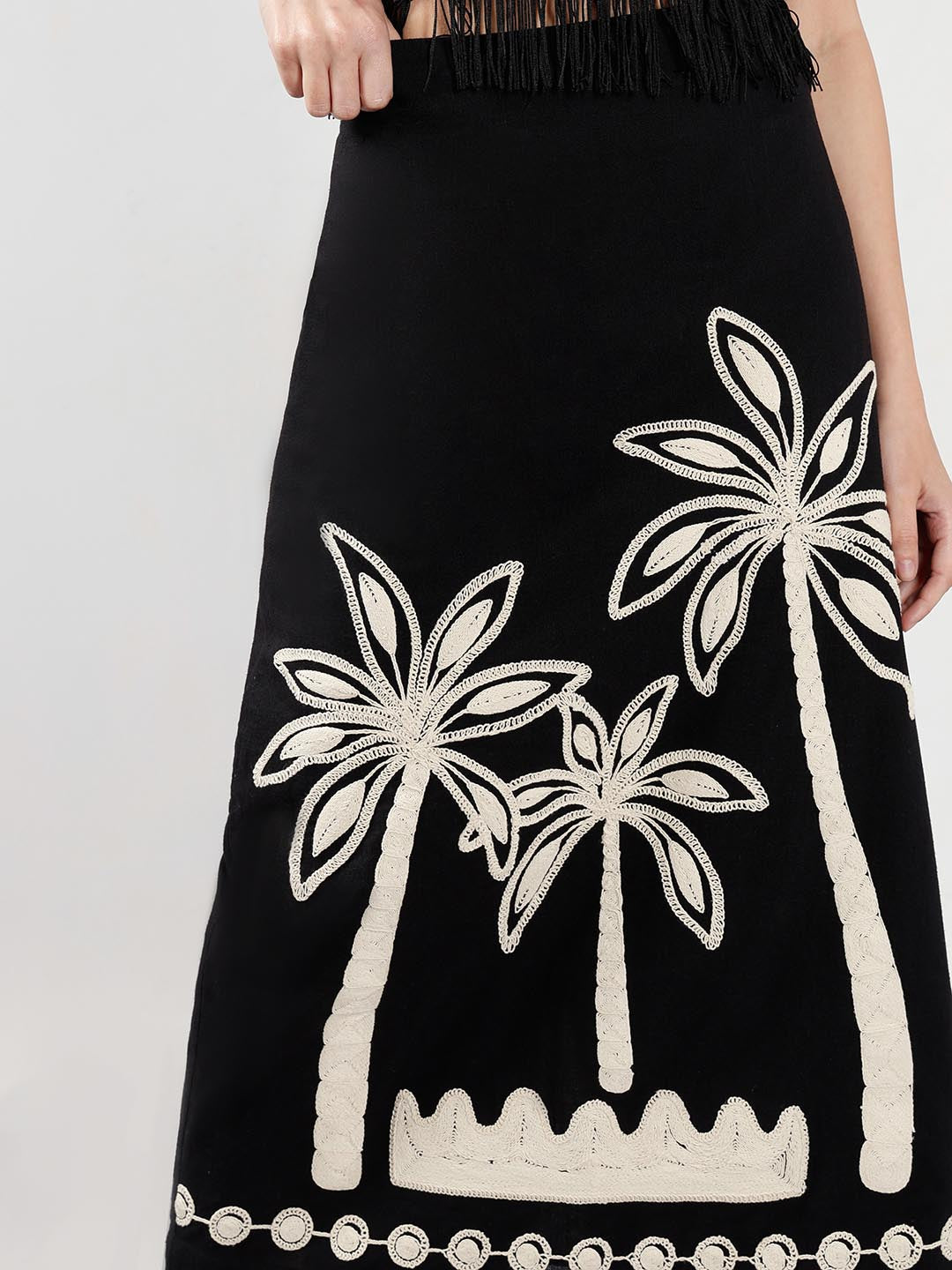 Vero Moda Black Embroidered Co-Ord Set Skirt