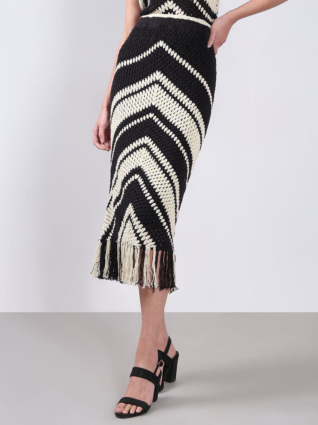 Black & White Co-Ord Set Skirt