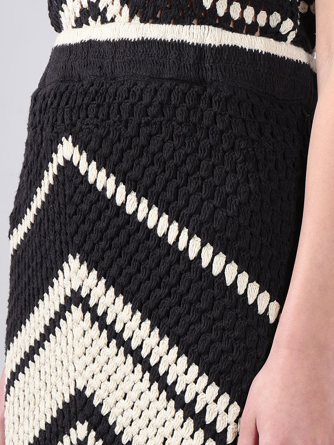 Black & White Co-Ord Set Skirt