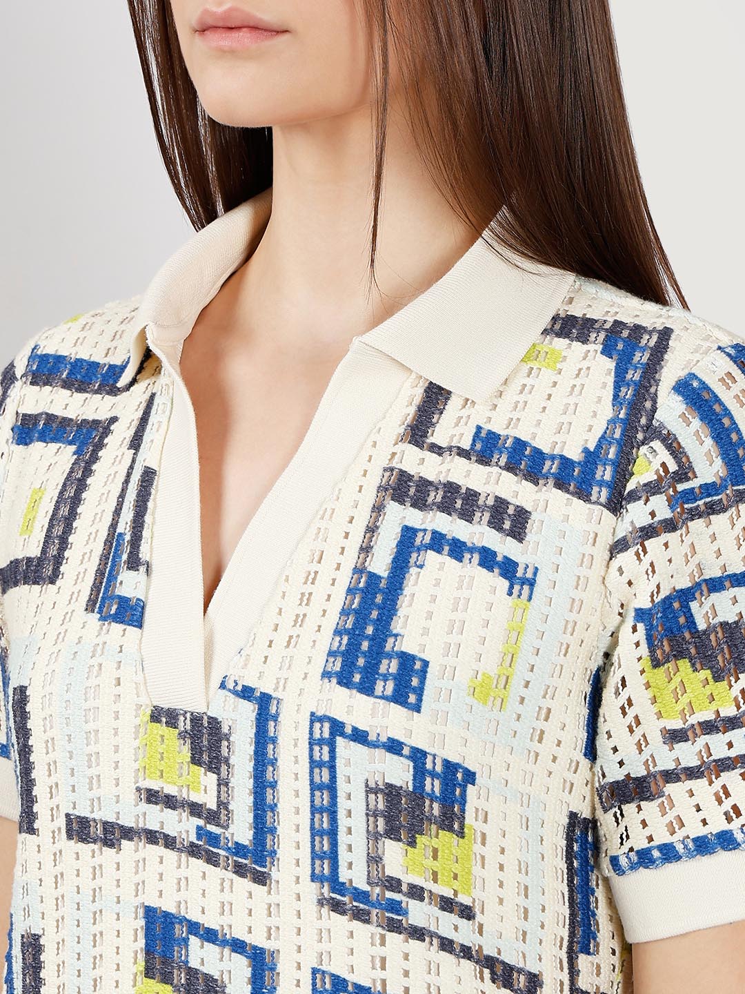 Vero Moda off-White Printed Polo Dress