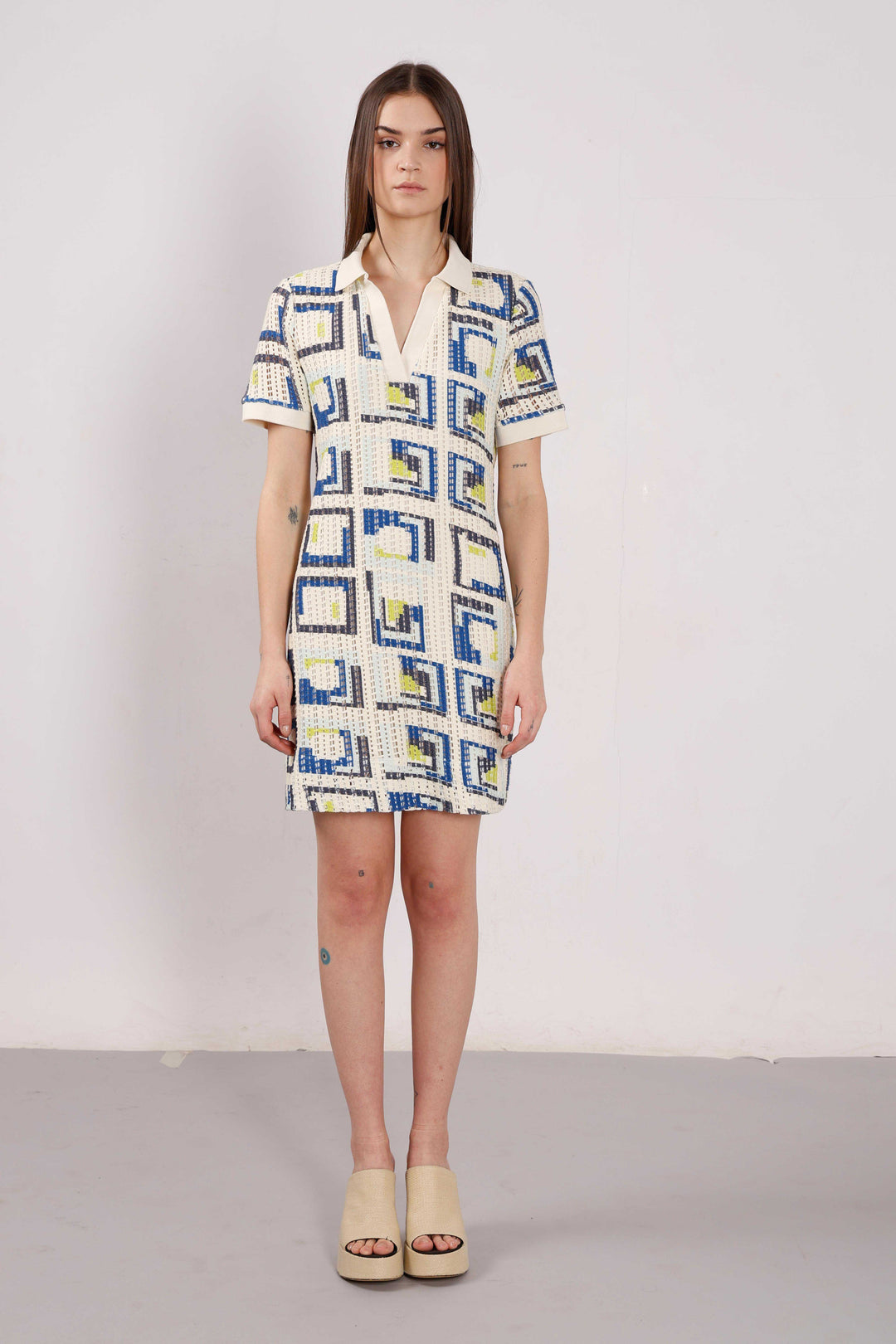 Vero Moda off-White Printed Polo Dress