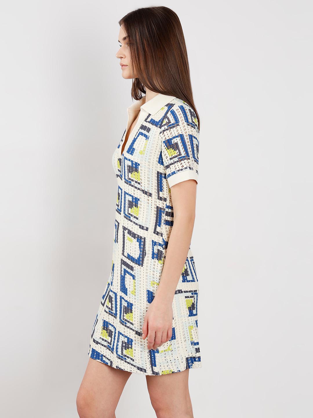 Vero Moda off-White Printed Polo Dress