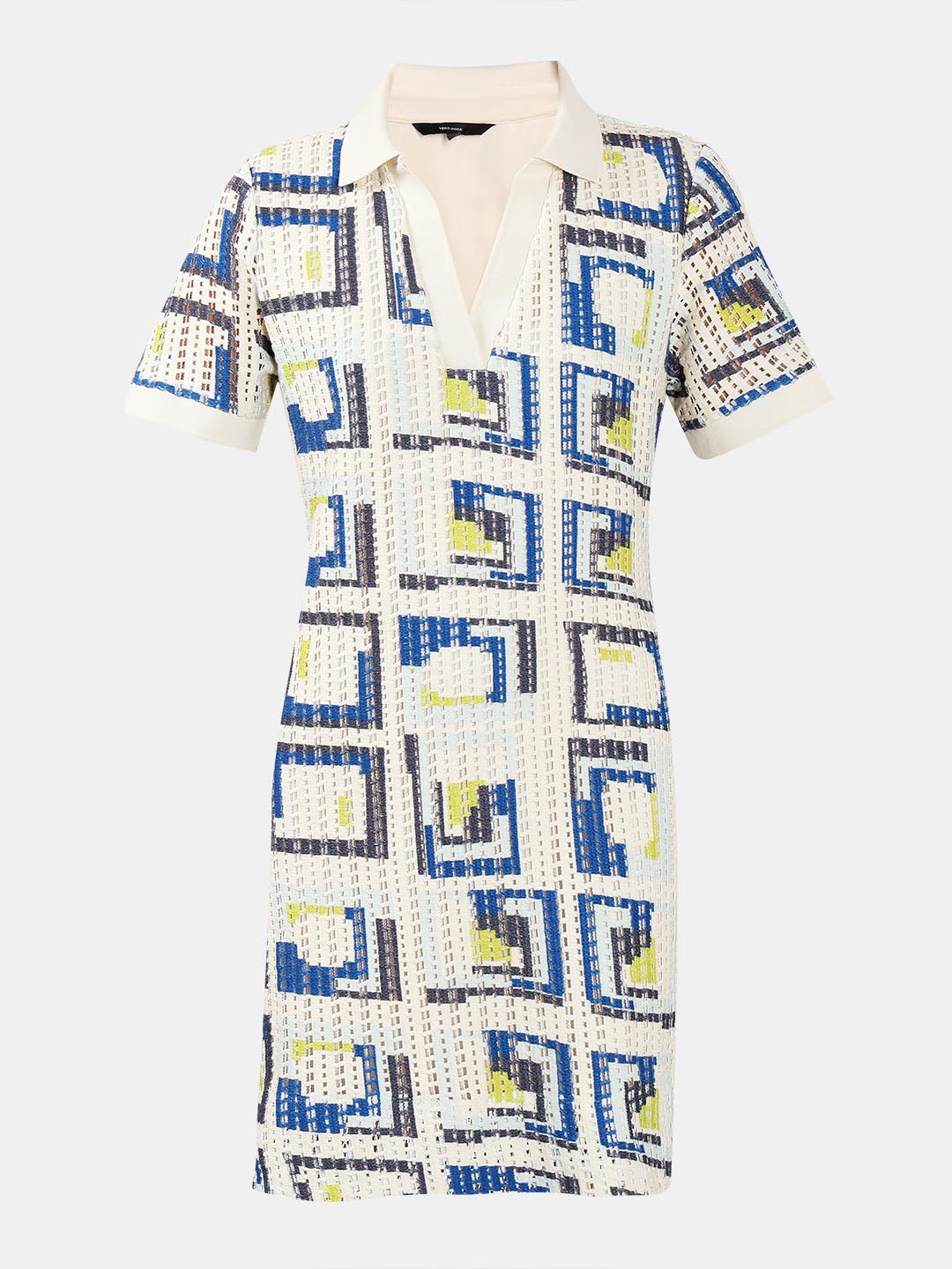 Vero Moda off-White Printed Polo Dress