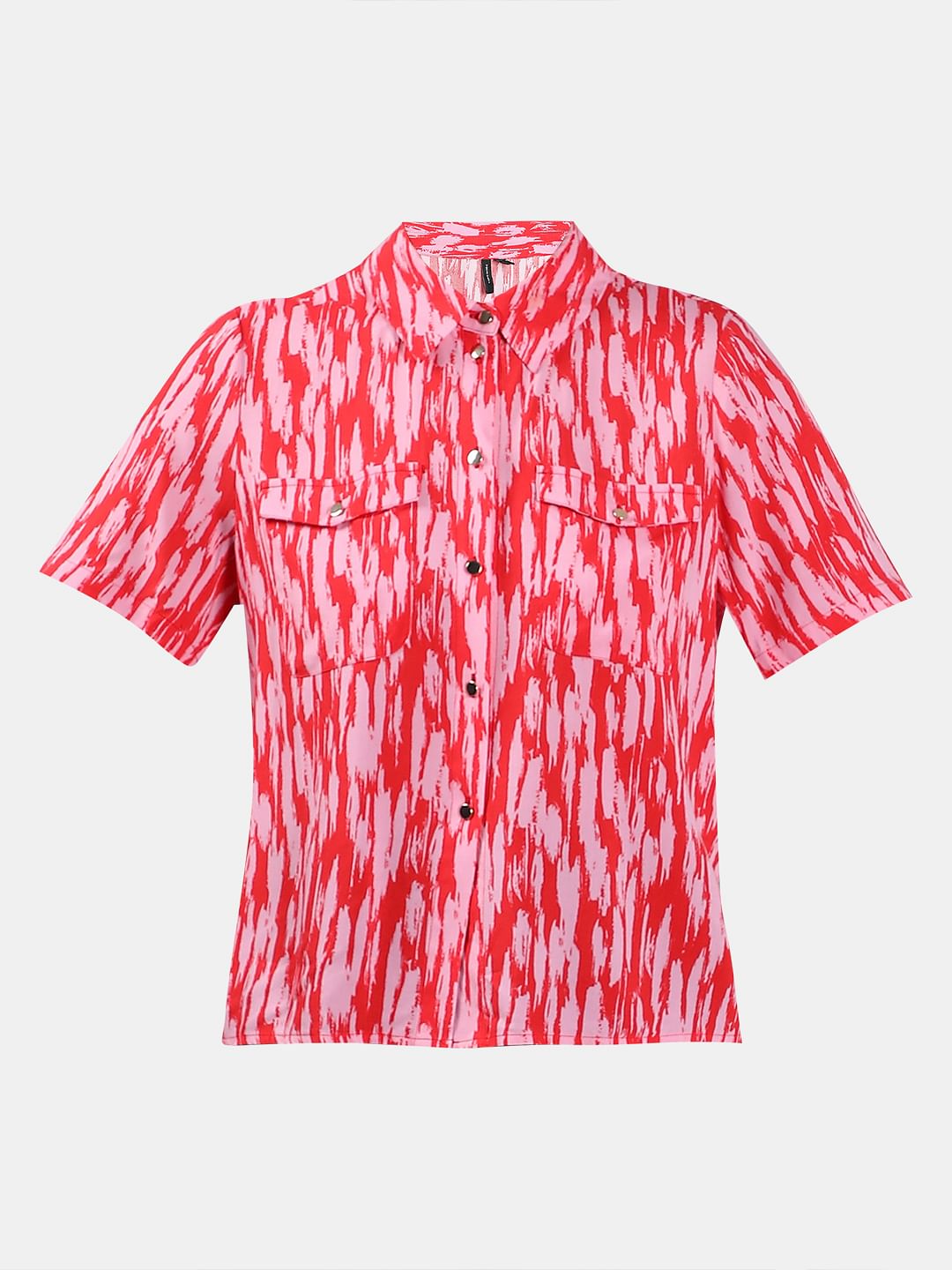 Pink & Red Printed Shirt